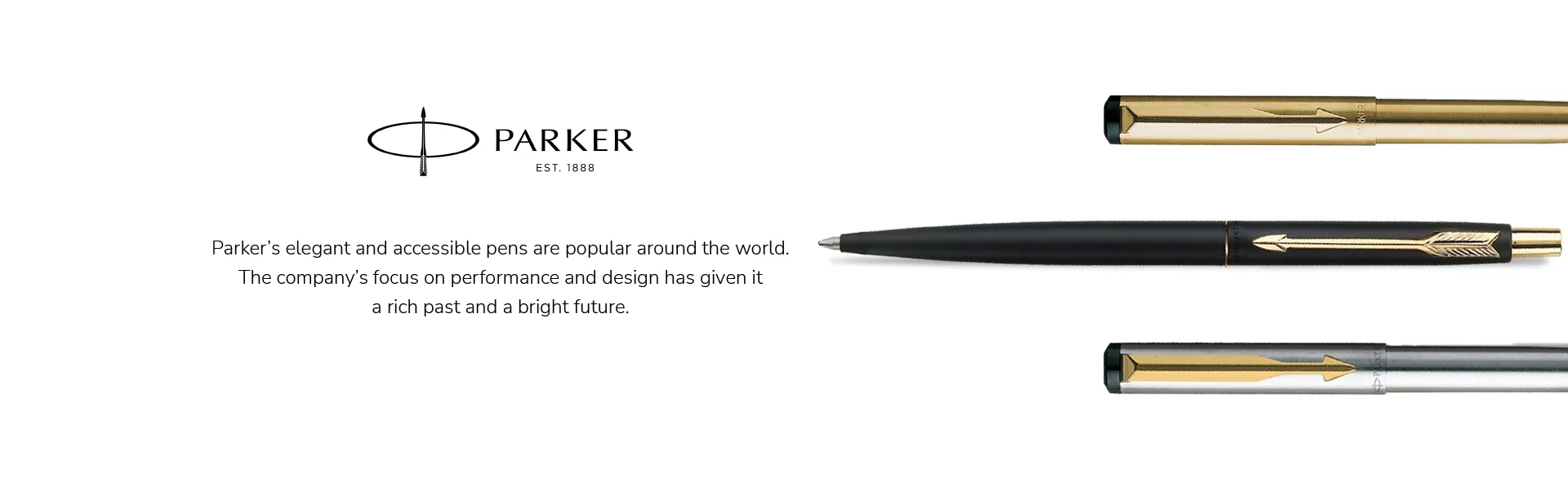 Parker Stainless Steel Ball Point Pen Collection Banner