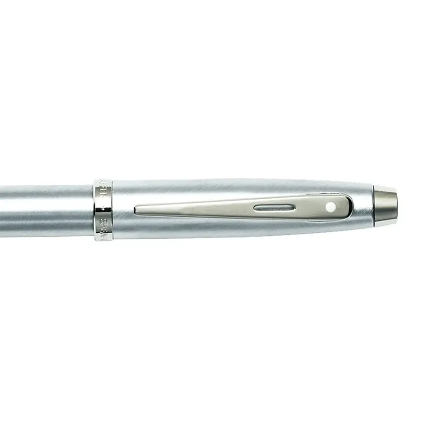 Sheaffer Gift Set 100 9306 Fountain Pen (M) and Rollerball Pen Brushed Chrome with Chrome Trims - Set of 2 Pens