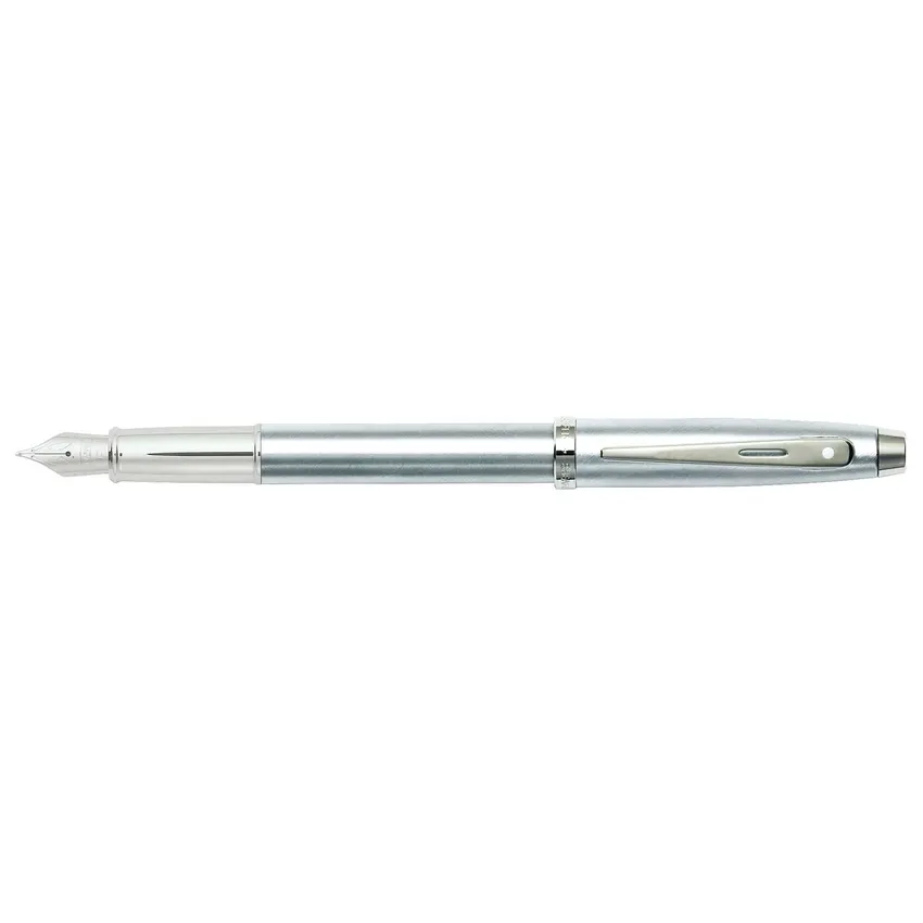 Sheaffer Gift Set 100 9306 Fountain Pen (M) and Rollerball Pen Brushed Chrome with Chrome Trims - Set of 2 Pens