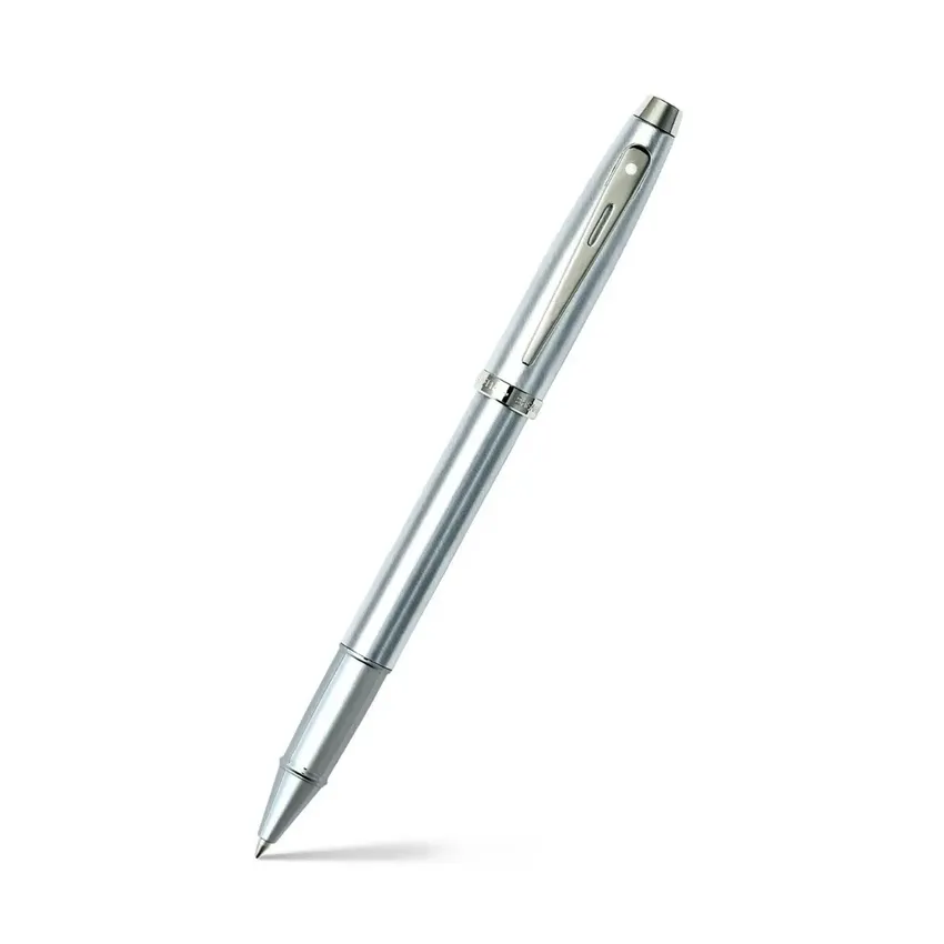 Sheaffer Gift Set 100 9306 Fountain Pen (M) and Rollerball Pen Brushed Chrome with Chrome Trims - Set of 2 Pens