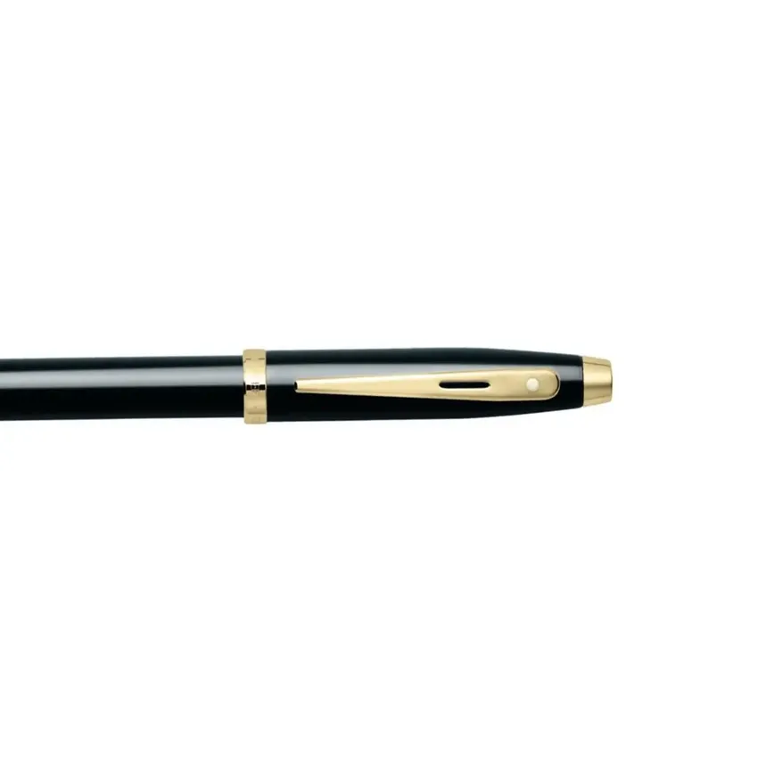 Sheaffer Gift Set 100 9322 Ballpoint Pen and Rollerball Pen Glossy Black with Gold Trims - Set of 2 Pens