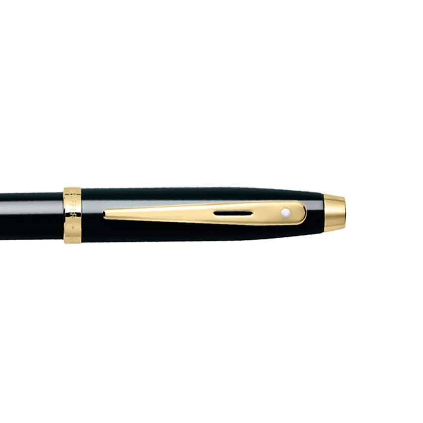 Sheaffer Gift Set 100 9322 Ballpoint Pen and Rollerball Pen Glossy Black with Gold Trims - Set of 2 Pens