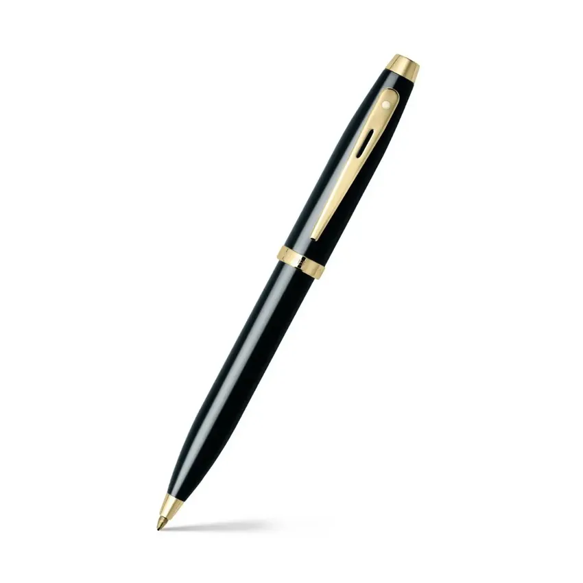 Sheaffer Gift Set 100 9322 Ballpoint Pen and Rollerball Pen Glossy Black with Gold Trims - Set of 2 Pens
