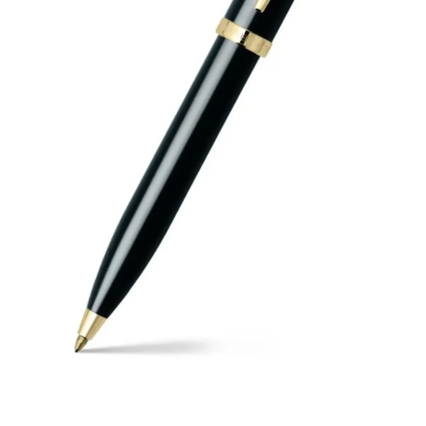 Sheaffer Gift Set 100 9322 Ballpoint Pen and Rollerball Pen Glossy Black with Gold Trims - Set of 2 Pens