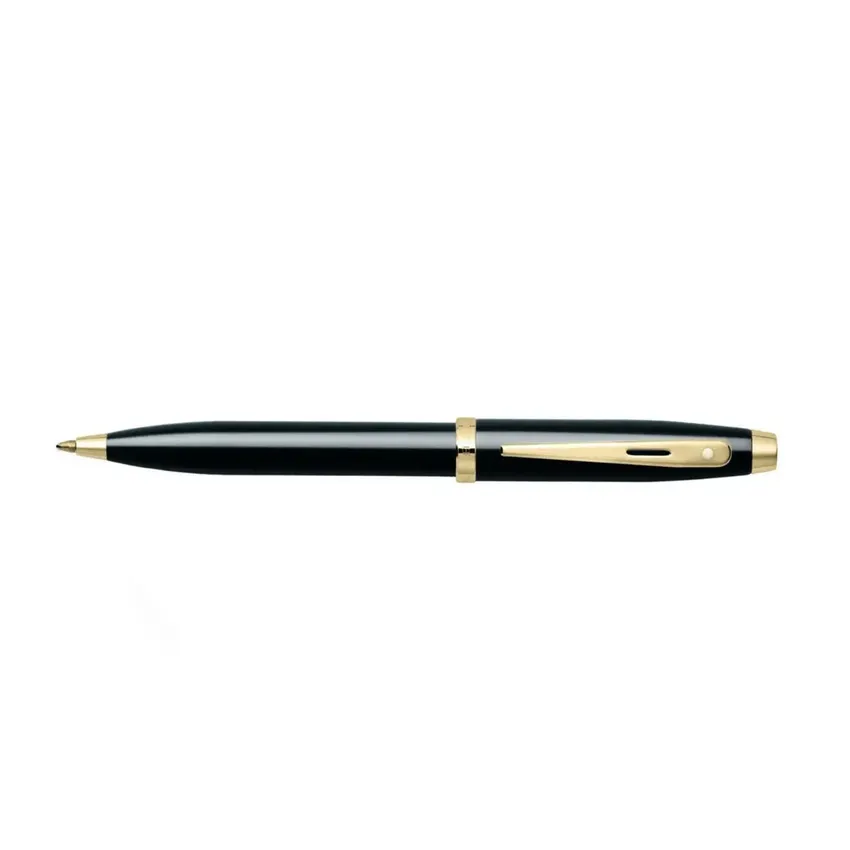 Sheaffer Gift Set 100 9322 Ballpoint Pen and Rollerball Pen Glossy Black with Gold Trims - Set of 2 Pens