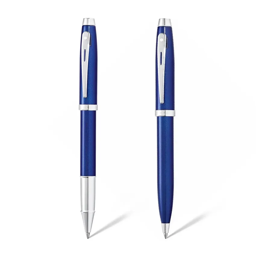 Sheaffer Gift Set 100 9339 Ballpoint Pen and Rollerball Pen Glossy Black with Gold Trims - Set of 2 Pens