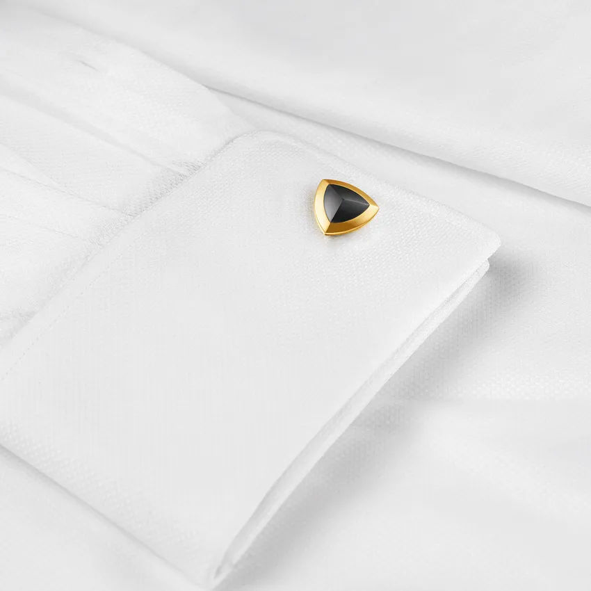 Lapis Bard Avant Garde Basildon IP Gold Cufflinks with Black-Onyx Inset
