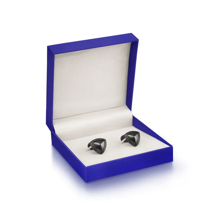 Lapis Bard Avant Garde Basildon Matte Black Cufflinks with Black-Onyx Inset
