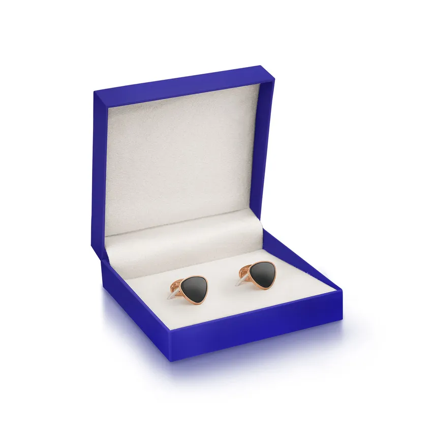 Avant Garde Preston Rose Gold plated Cufflinks with Black-Onyx Inset