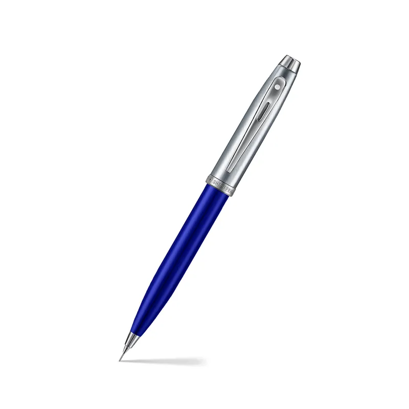 Sheaffer 100 9308 Blue & Brushed Chrome 0.7 mm Mechanical Pencil With Chrome Plated Trim