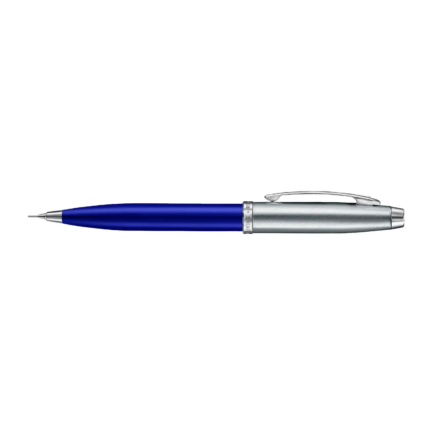 Sheaffer 100 9308 Blue & Brushed Chrome 0.7 mm Mechanical Pencil With Chrome Plated Trim