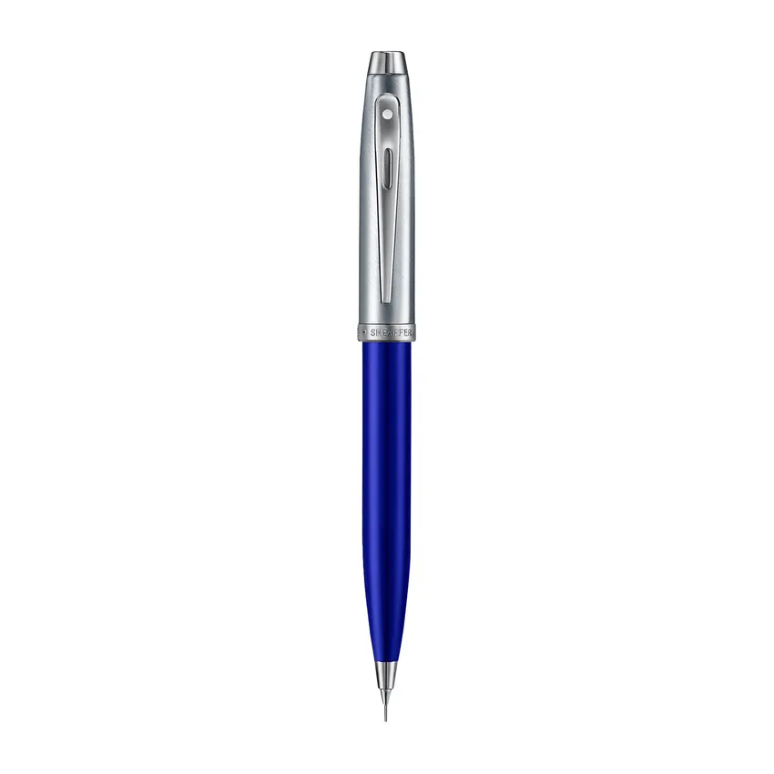 Sheaffer 100 9308 Blue & Brushed Chrome 0.7 mm Mechanical Pencil With Chrome Plated Trim