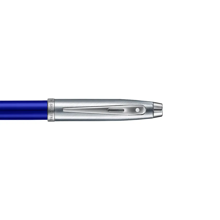 Sheaffer 100 9308 Blue & Brushed Chrome 0.7 mm Mechanical Pencil With Chrome Plated Trim