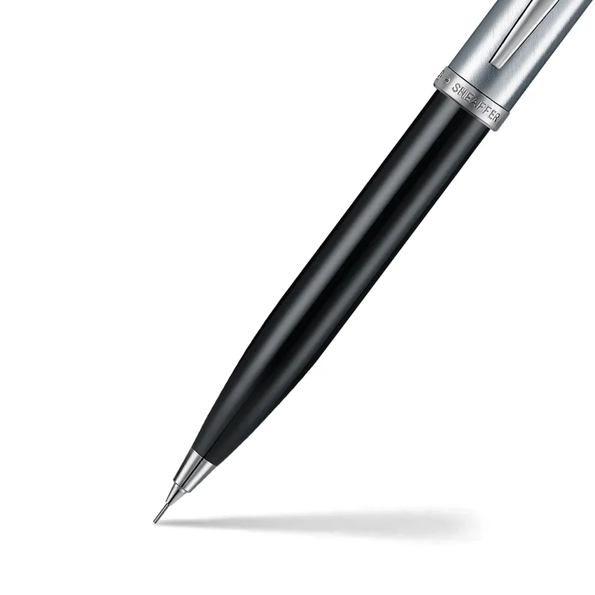 Sheaffer 100 9313 Black & Brushed Chrome 0.7 mm Mechanical Pencil With Chrome Plated Trim