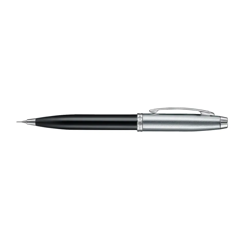 Sheaffer 100 9313 Black & Brushed Chrome 0.7 mm Mechanical Pencil With Chrome Plated Trim