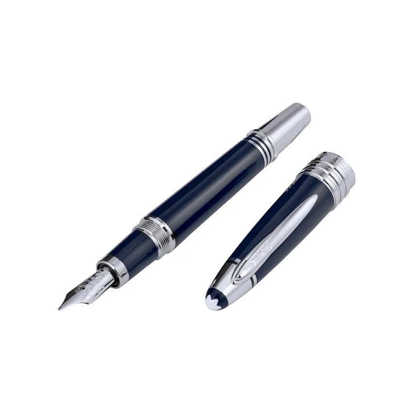 Montblanc John F. Kennedy Medium Fountain Pen - Blue With Platinum Trims