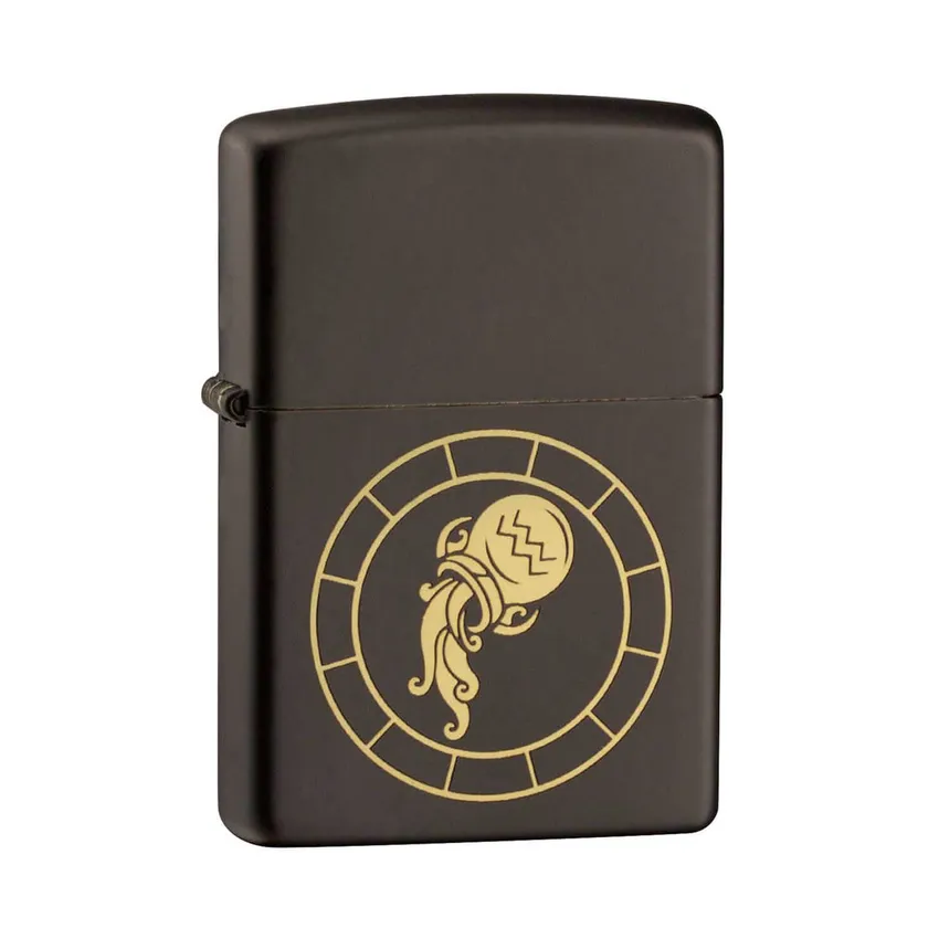 Zippo Lighter 218.MB401295 Aquarius Zodiac Sign Black