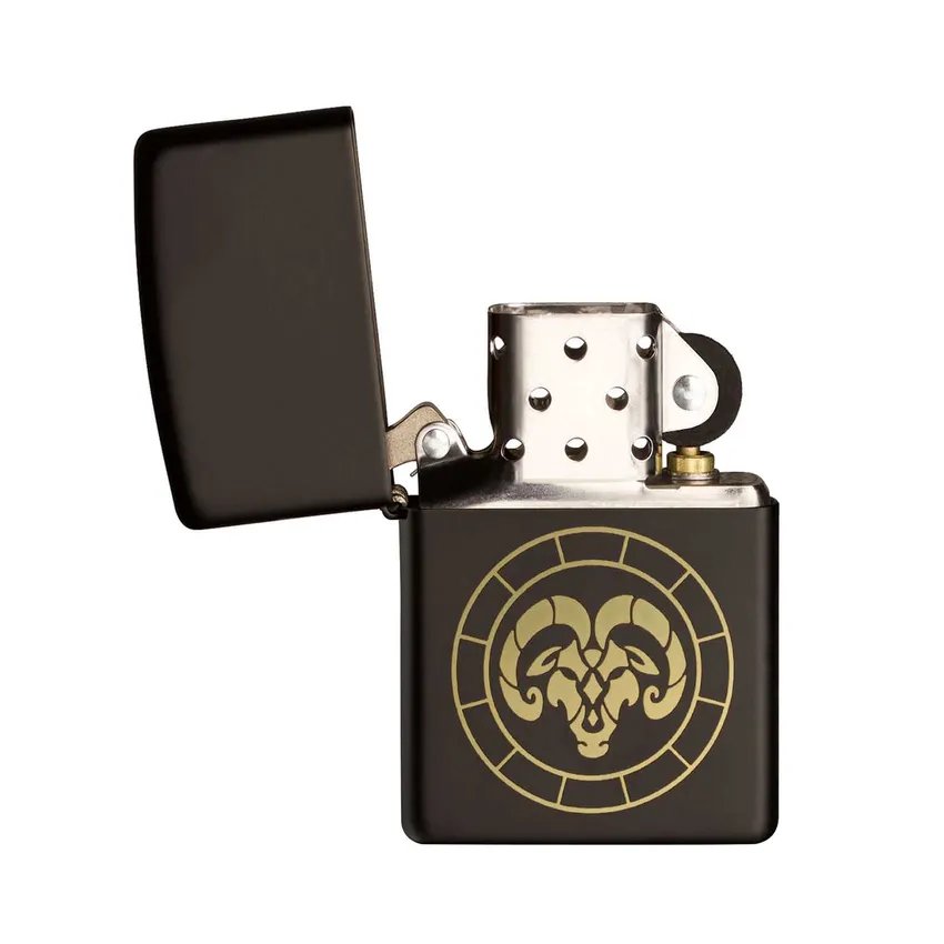 Zippo Lighter 218.MB401289 Aries Zodiac Sign Black
