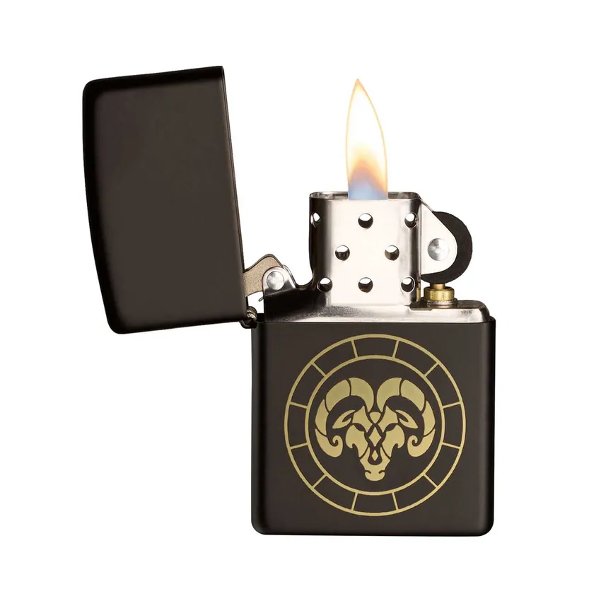 Zippo Lighter 218.MB401289 Aries Zodiac Sign Black