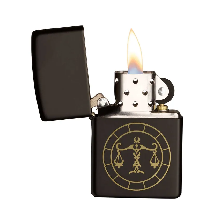 Zippo Lighter 218.MB401297 Libra Zodiac Sign Black