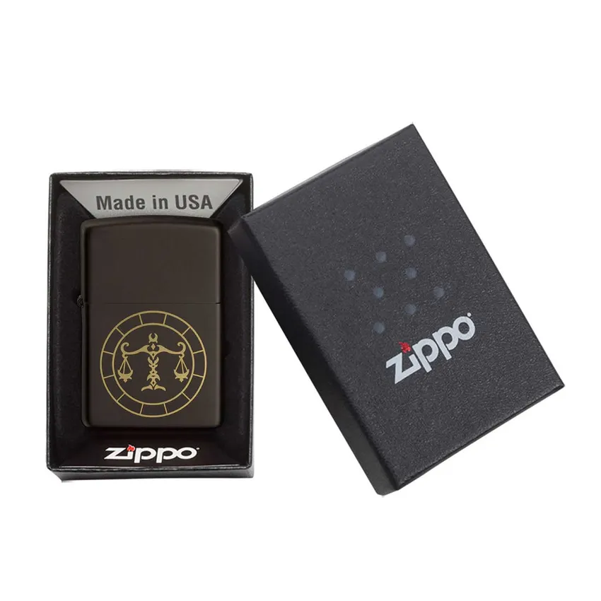 Zippo Lighter 218.MB401297 Libra Zodiac Sign Black