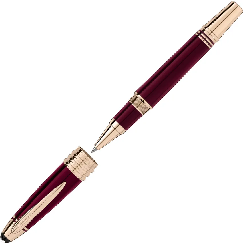 Montblanc John F Kennedy Rollerball Pen - Burgundy With Gold Trims
