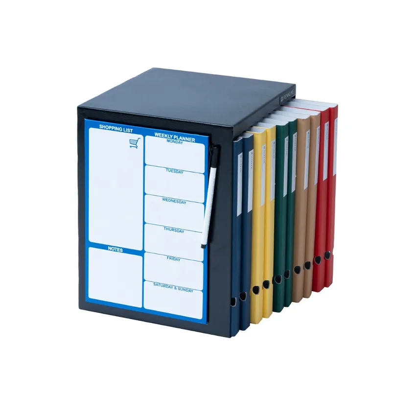 Pennline HUB Filing Metal Cabinet With 10 Vertical Slim Folders (Spring binder) - Matte Black