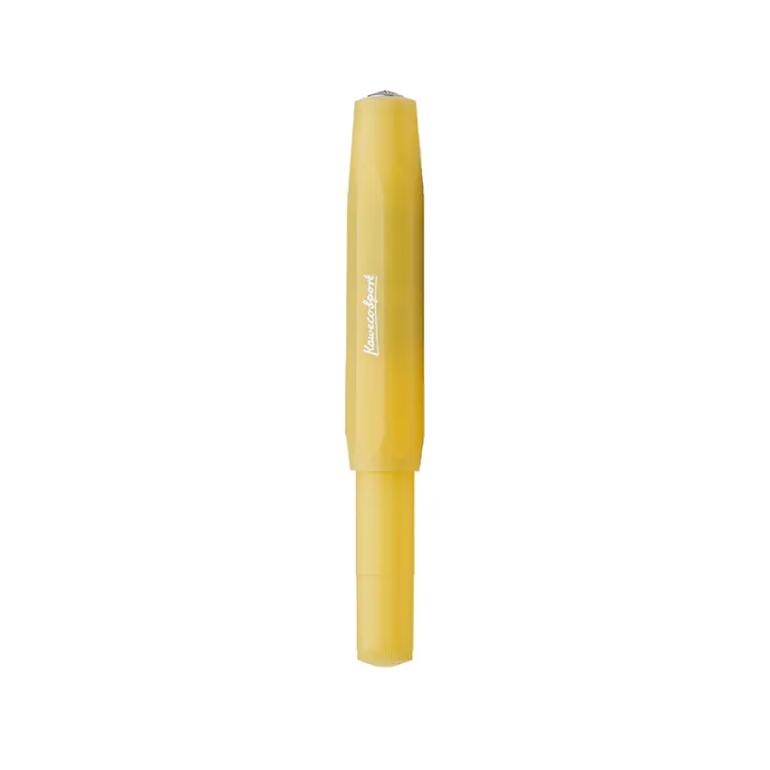 Kaweco Frosted Sport Fountain Pen Sweet Banana with Silver Trims - Medium