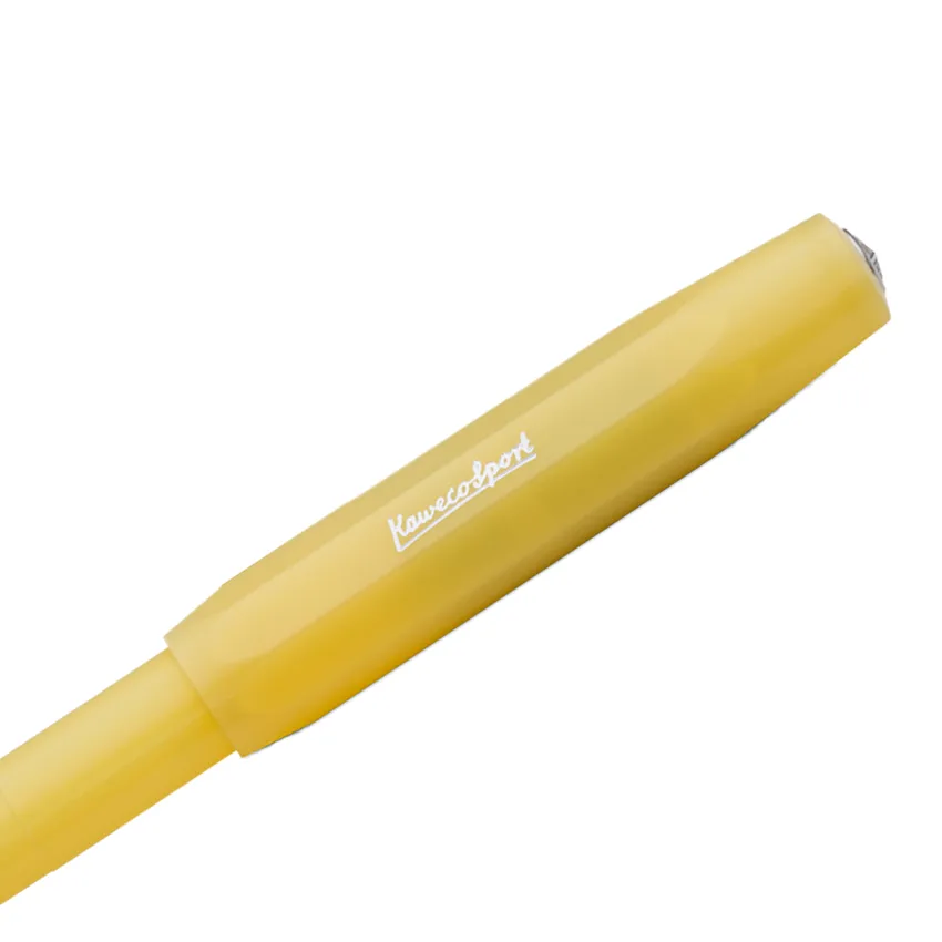 Kaweco Frosted Sport Fountain Pen Sweet Banana with Silver Trims - Medium