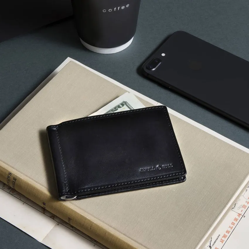 Jekyll & Hide 2792OXBL Oxford Leather Money Clip Wallet - Black