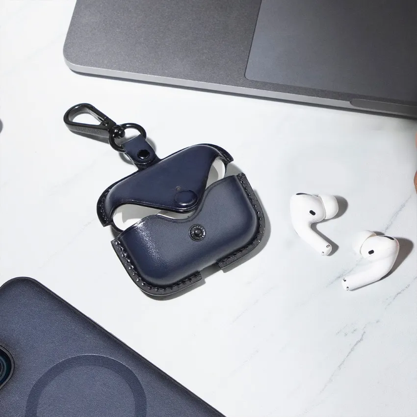 Lapis Bard Ducorium Leather AirPod Pro Case - Navy Blue