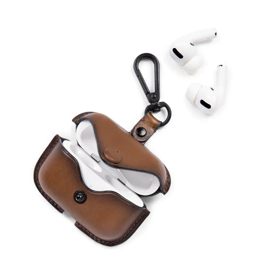 Lapis Bard Ducorium Leather AirPod Pro Case - Cognac