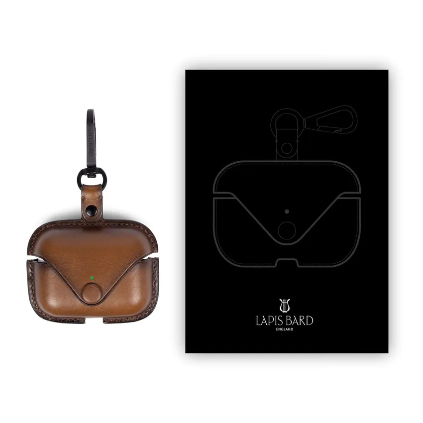Lapis Bard Ducorium Leather AirPod Pro Case - Cognac