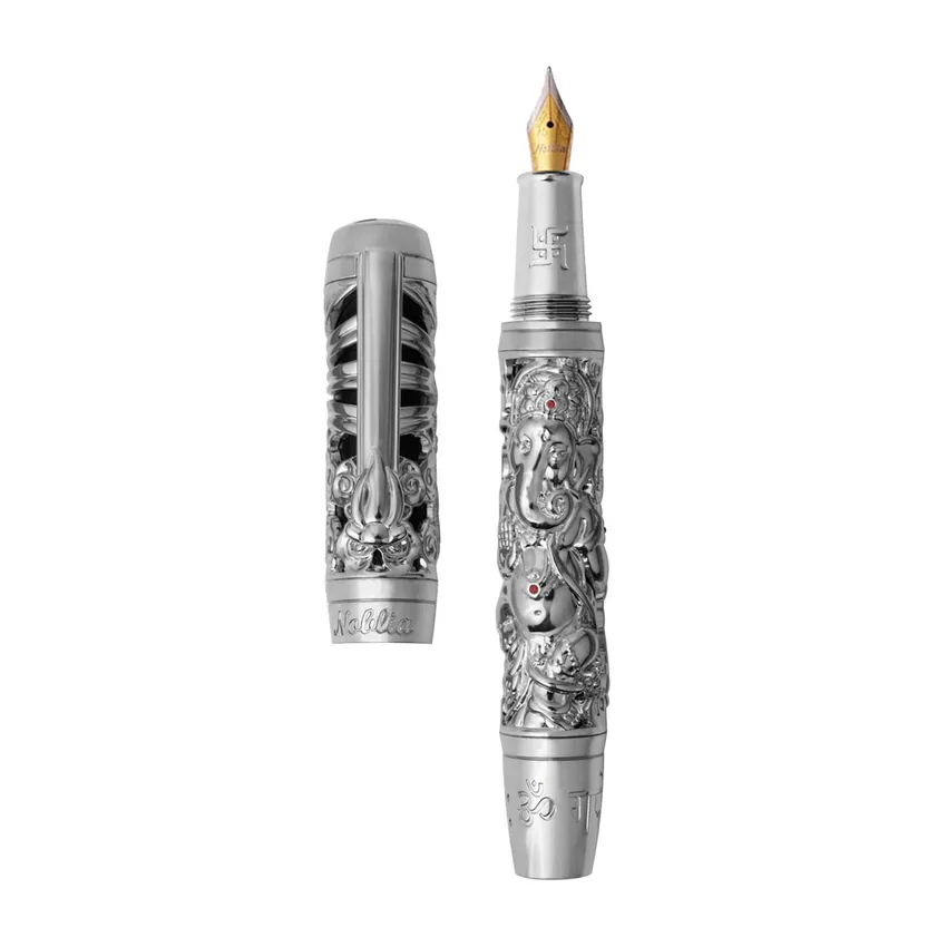 Noblia Limited Edition Ganesha Fountain Pen (Medium) Silver