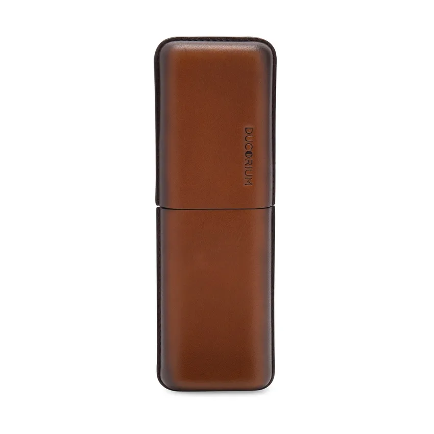 Lapis Bard Ducorium Moulded Pen Case - Cognac