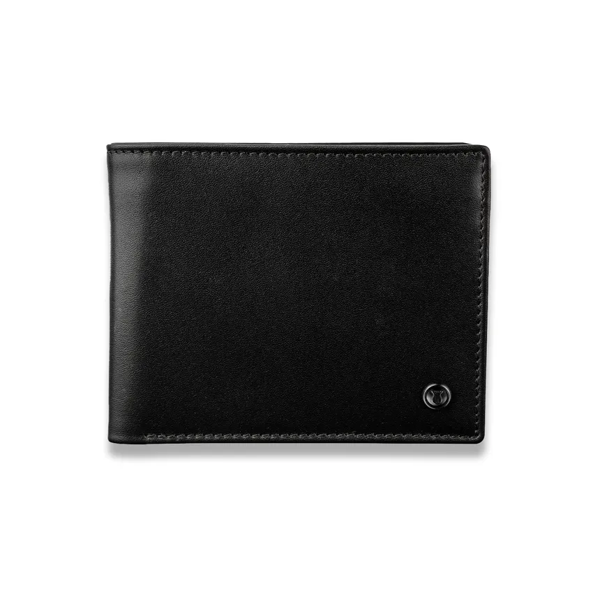 Lapis Bard Carbon Black Bifold Wallet with Coin Pocket - Black