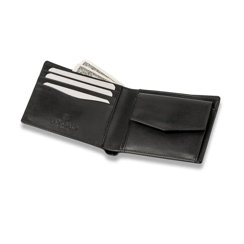 Lapis Bard Carbon Black Bifold Wallet with Coin Pocket - Black