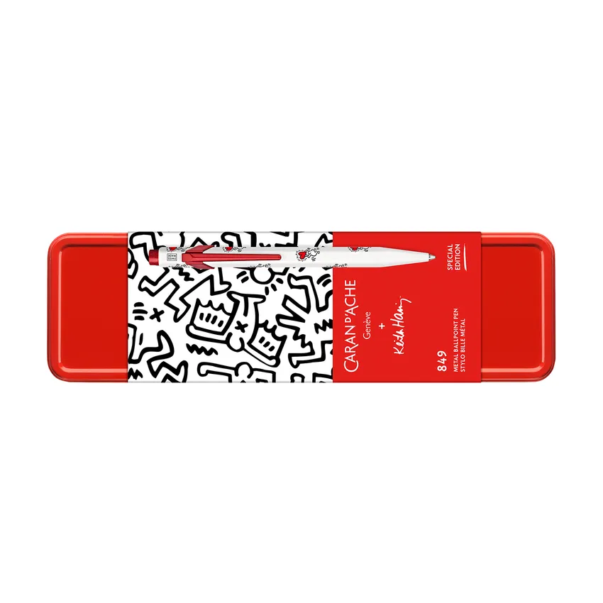 Caran d'Ache 849 Xmas23 Keith Haring Ballpoint Pen - White