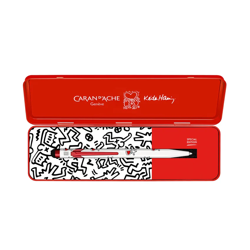 Caran d'Ache 849 Xmas23 Keith Haring Ballpoint Pen - White