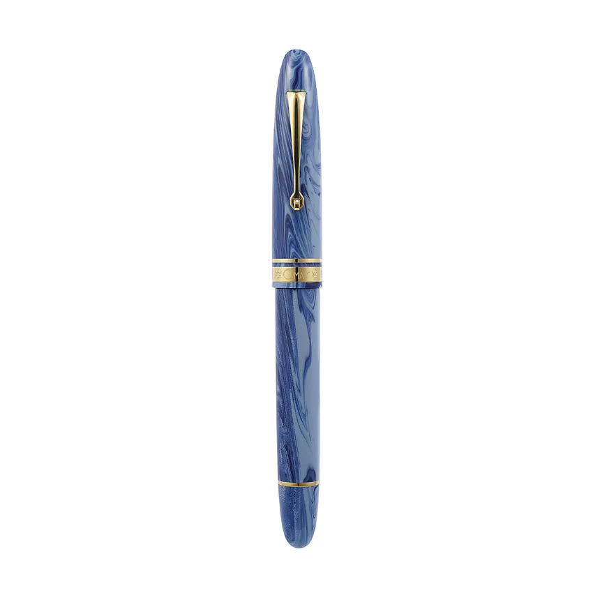 Omas Limited Edition Israel Fountain Pen (14K Medium) - Blue With Gold Trims