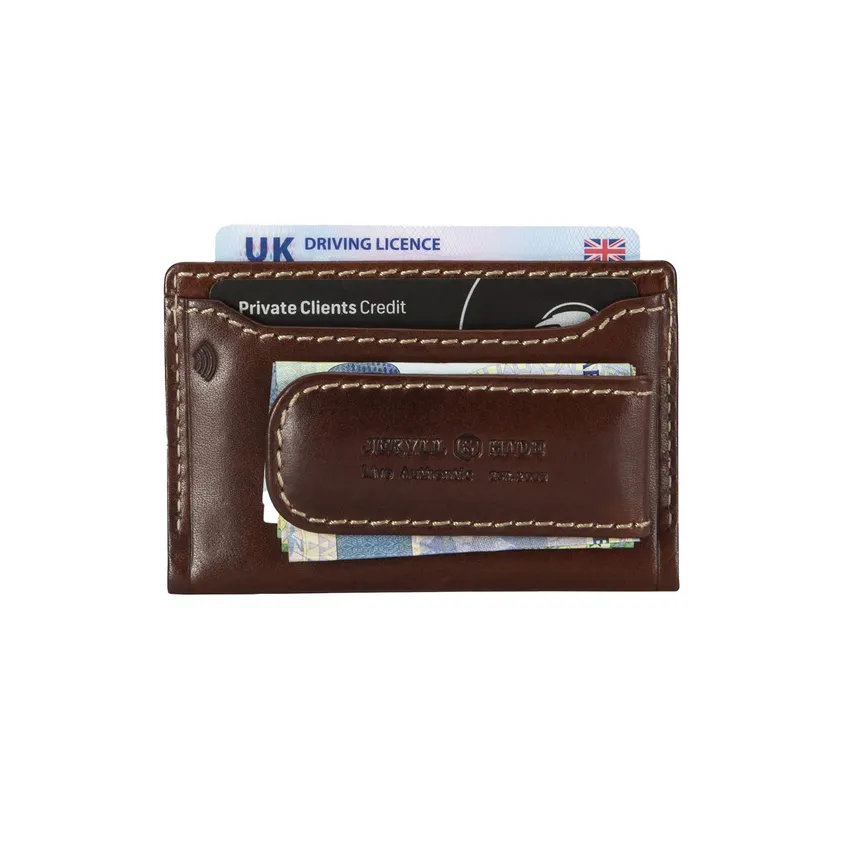 Jekyll & Hide Oxford Card Holder and Money Clip - Mocha