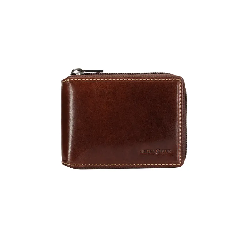 Jekyll & Hide Oxford Zip Around Wallet - Mocha