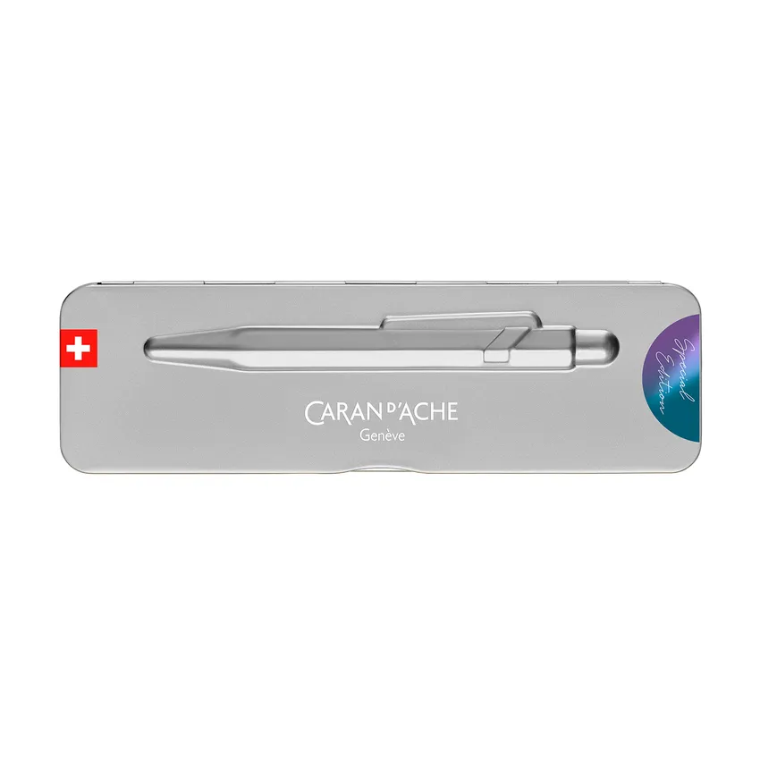 Caran d'Ache 849 Claim Your Style Ed. 5, purple ocean in grey slimpack Ballpoint Pen