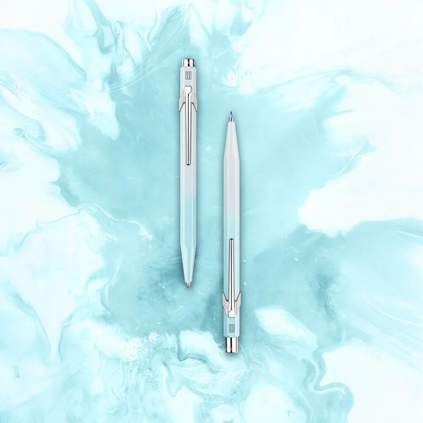 Caran d'Ache Special Edition Duo Set 849 (Fine black) Ballpoint Pen + 844 (0.5mm) Mechanical Pencil - Blue Lagoon