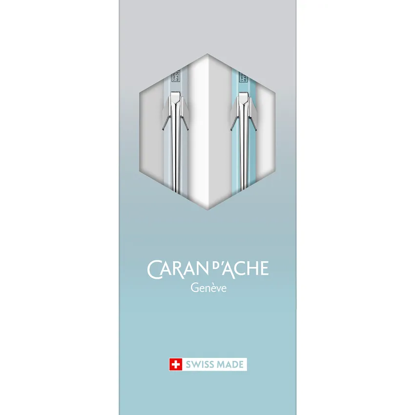 Caran d'Ache Special Edition Duo Set 849 (Fine black) Ballpoint Pen + 844 (0.5mm) Mechanical Pencil - Blue Lagoon