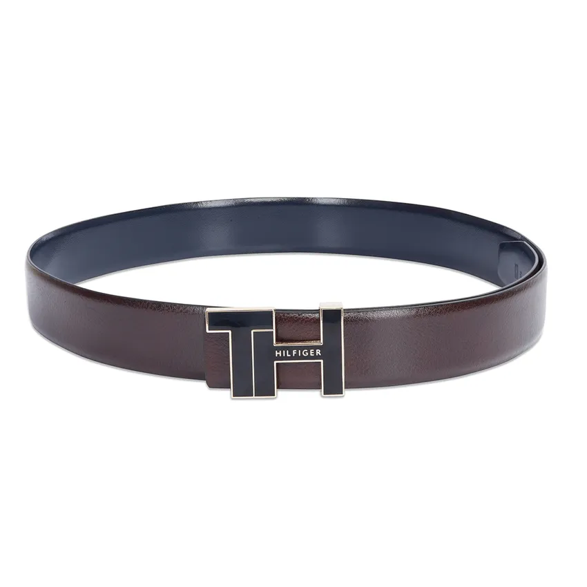 Tommy Hilfiger Bensted Reversible Semi Formal Belt Medium - Brown And Navy