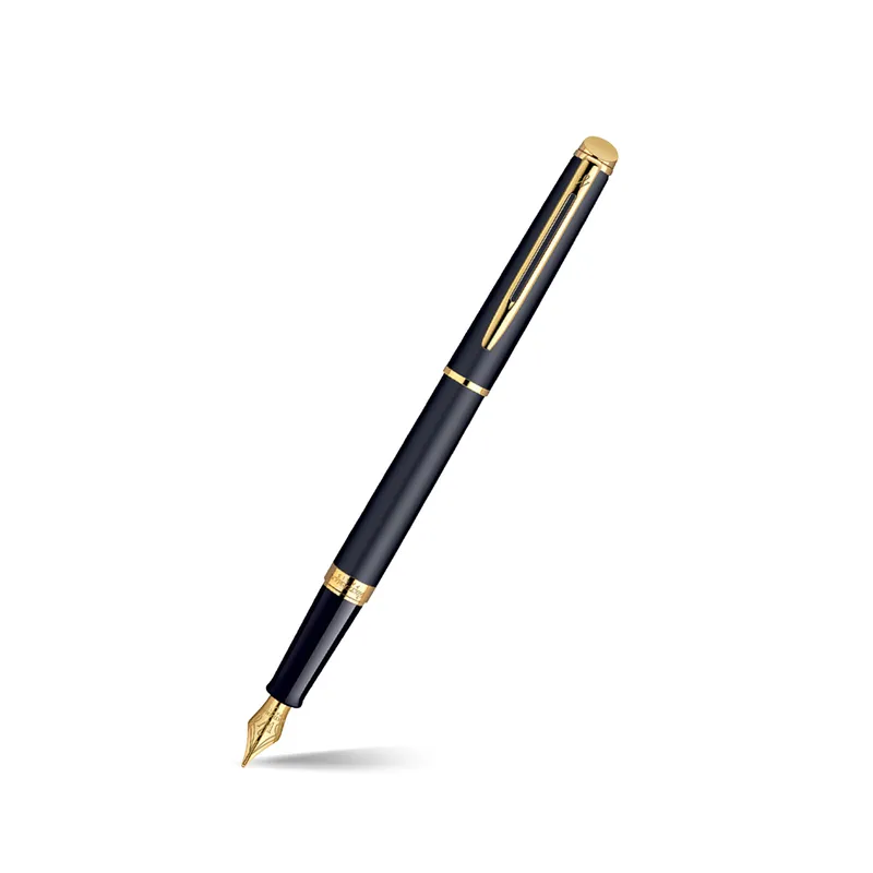 Waterman Hemisphere Matte Black Gold Trim Fountain Pen - Medium
