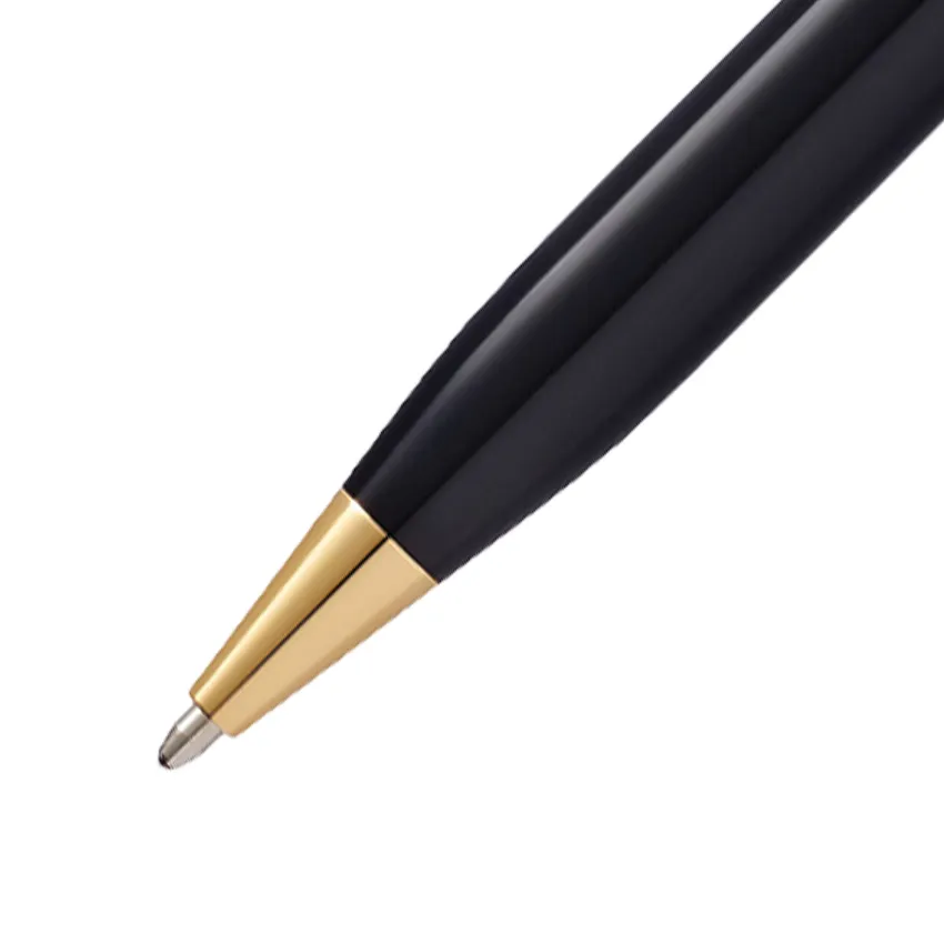 Cross Century II Black Lacquer Ballpoint Pen with 23K Gold Plated Trims
