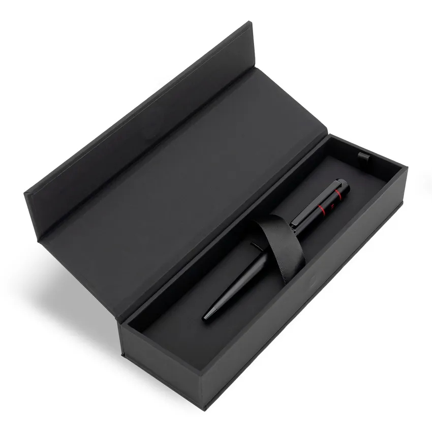 Hugo Boss Ribbon Matrix Redline Ballpoint Pen - Black