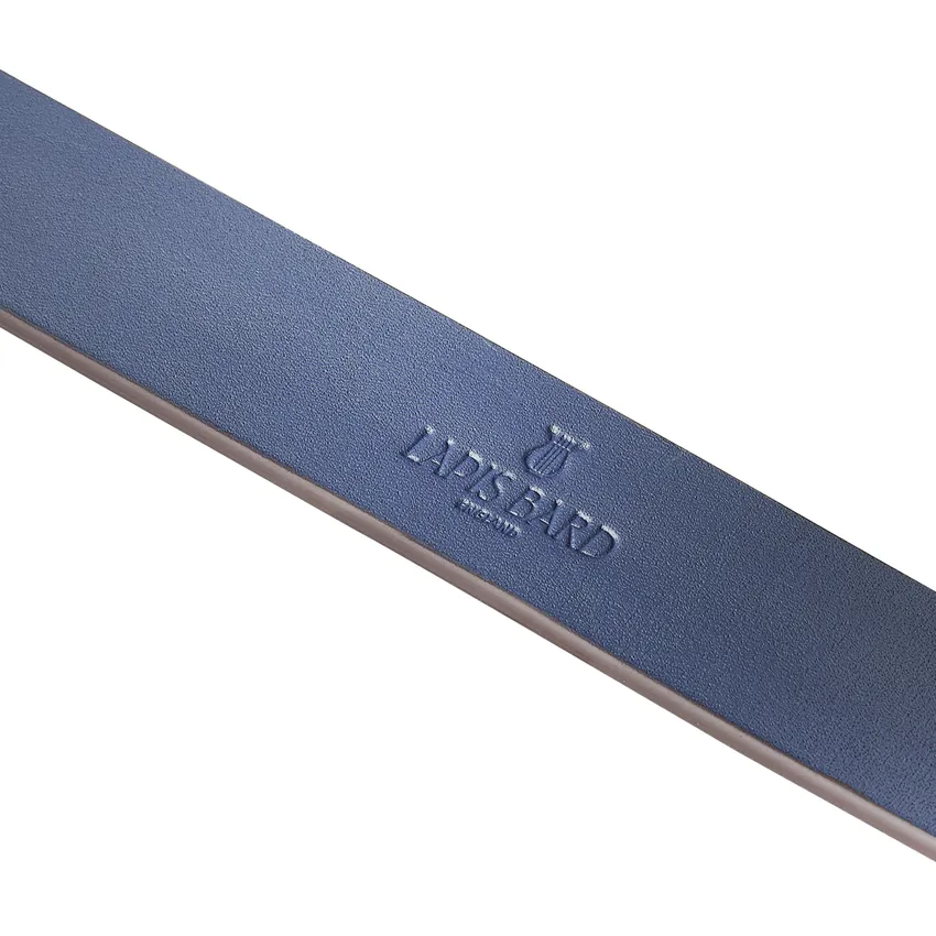 Lapis Bard Nova Belt Chrome 35 MM Buckle Dual-Toned Leather - Brown & Navy Blue